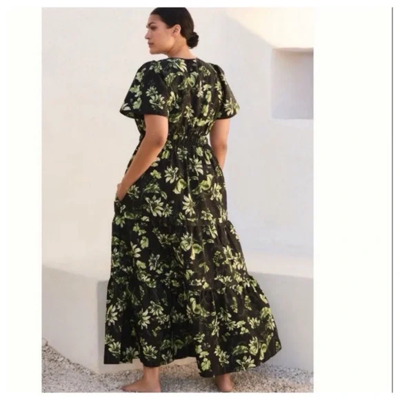 NWT Anthropologie The Somerset Cotton Floral print Maxi Dress, size S